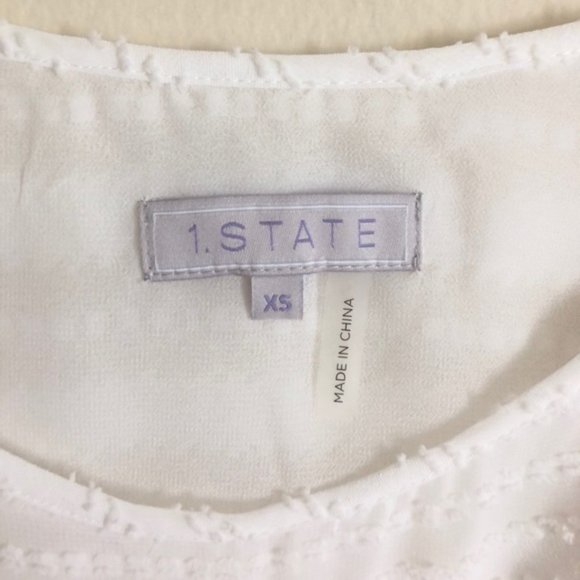 1. State Game On Textured Off Shoulder Top Sz XS - Picture 6 of 8